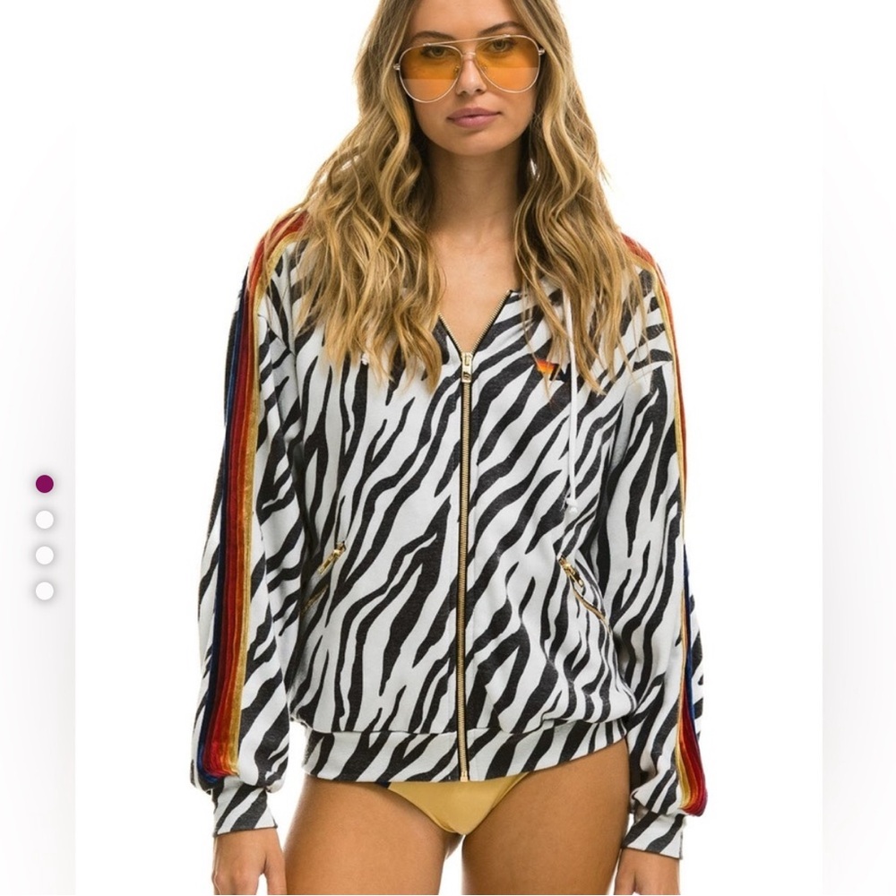 Aviator Nation Set-Zebra Print Hoodie and Joggers